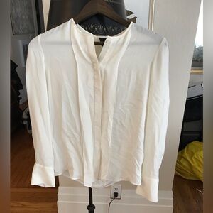 Theory silk cream button up